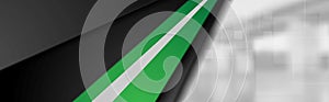 Abstract corporate technology green black banner design