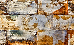Abstract corroded colorful rusty background, old wall texture