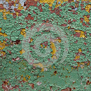 Abstract corroded colorful wallpaper grunge background iron rusty artistic wall peeling paint