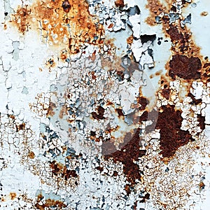 Abstract corroded colorful wallpaper grunge background iron rusty artistic wall peeling paint.