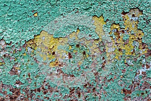 Abstract corroded colorful wallpaper grunge background iron rusty artistic wall peeling paint