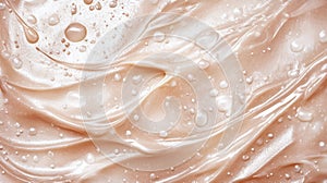 Abstract cosmetic cream texture with pearlescent effects and subtle swirls rendered in luxury tones photo