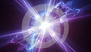 Abstract Cosmic Burst with Streaks of Light in Dark Outer Space Background