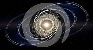 Abstract Cosmic Energy Tunnel with Radiant Core in Deep Space
