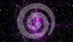 Abstract cosmic fractal nebula on dark background