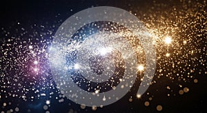 Abstract Cosmic Glitter Stream With Light Particles