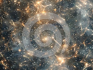 Abstract Cosmic Network - Interconnected Celestial Harmony Illustration