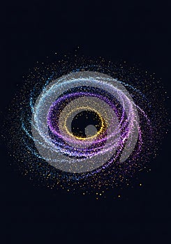 Abstract Cosmic Ring of Vibrant Light and Particles
