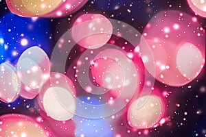 Abstract cosmic starry sky lights and shiny glitter, luxury holiday background