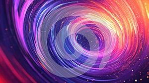 Abstract Cosmic Vortex of Swirling Purple Pink and Orange Light