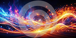 Abstract cosmic wave energy flow a vibrant nebula scene. Generative AI