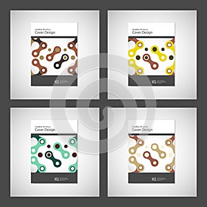 Abstract cover design, business brochure template layout, annual report, booklet or book. Chain geometric pattern