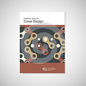 Abstract cover design, business brochure template layout, annual report, booklet or book. Chain geometric pattern