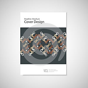 Abstract cover design, business brochure template layout, annual report, booklet or book. Chain geometric pattern
