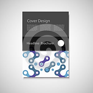 Abstract cover design, business brochure template layout, annual report, booklet or book. Chain geometric pattern