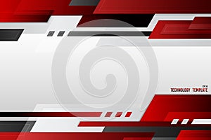 Abstract cover technology template design of gradient red black and white header. Design for modern decorative copy space of text