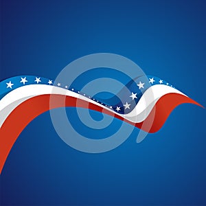 Abstract cover USA ribbon flag vector