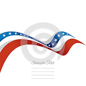 Abstract cover USA ribbon flag vector
