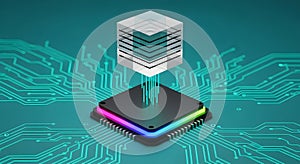 Abstract CPU Processor Concept - Digital Circuitry, Data Processing, Technology