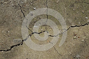 Abstract Cracked Ground Texture background closeup