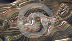 Abstract, crafty, soft, ocher background. Waves of fluid strings in cycle of lines