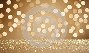 Abstract cream background with blurry festival lights and outdoor celebration bokeh