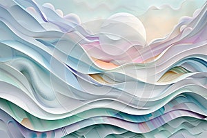 Abstract Creamy Waves Texture with Aesthetic Curves