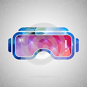 Abstract creative concept icon of vr. For web and mobile content isolated on background, unusual template design, flat silh