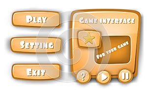 Abstract Creative concept vector Interface game design, resource bar and resource icons for games. Funny cartoon design