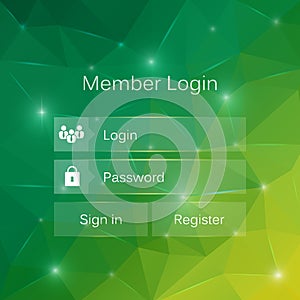 Abstract creative concept vector member login form interface. For web page, site, mobile applications, art illustration