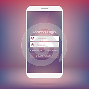 Abstract creative concept vector member login form interface. For web page, site, mobile applications, art illustration