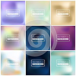 Abstract Creative concept vector multicolored blurred background set. For Web and Mobile Applications, art illustration