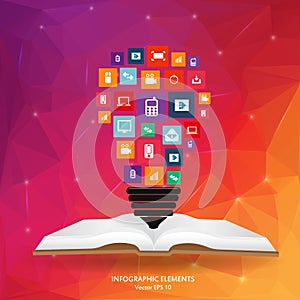 Abstract creative concept vector siluet hands of icons. For web and mobile applications on background