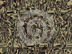 Abstract and creative digital art camouflage coloured pattern