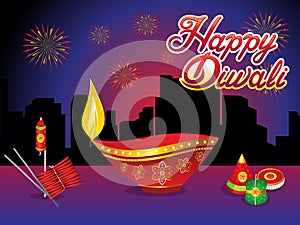 Abstract creative diwali night background