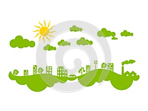 Abstract creative green eco city climate