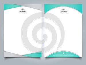 Abstract creative letterhead design template light blue color ge photo