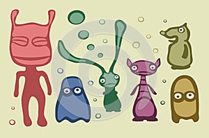 Abstract creature cartoons