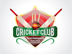abstract cricket background with shield