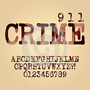 Abstract Criminal Alphabet and Digit Vector