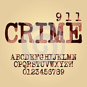 Abstract Criminal Alphabet and Digit Vector photo