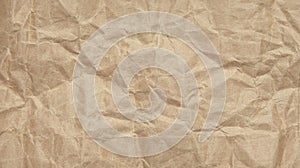 Crinkle crumpled kraft paper background with textured photo