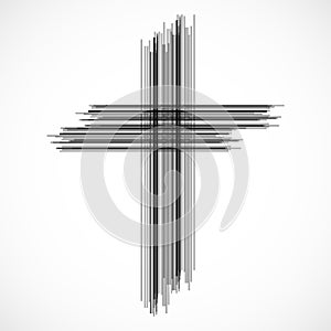 Abstract cross. Christian Symbol. Sign of lines