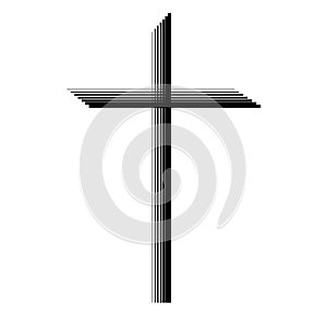 Abstract cross. Christian Symbol. Sign of lines. Vector