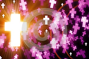 Abstract cross heavenly light background
