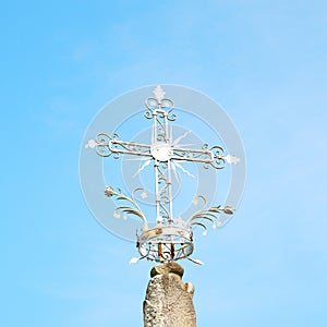 abstract cross in italy europe and the sky background