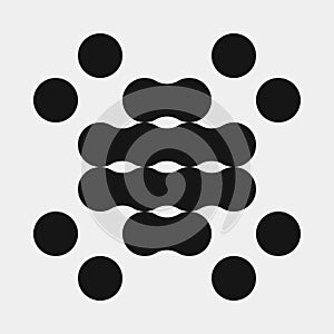 Abstract Cross Pattern Dots Logo generative computational art illustration