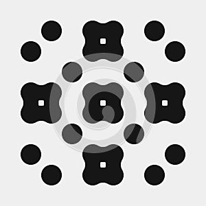 Abstract Cross Pattern Dots Logo generative computational art illustration