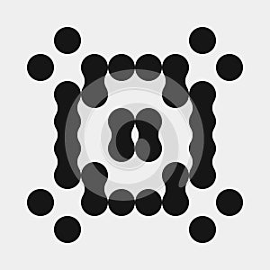 Abstract Cross Pattern Dots Logo generative computational art illustration