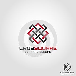 Abstract Cross Square Logo template